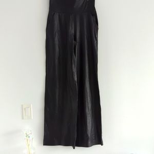 Faux leather wide leg pants